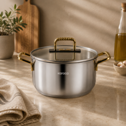 Karaca Gold Elegance 22 cm Stainless Steel Pot, 8683650326007