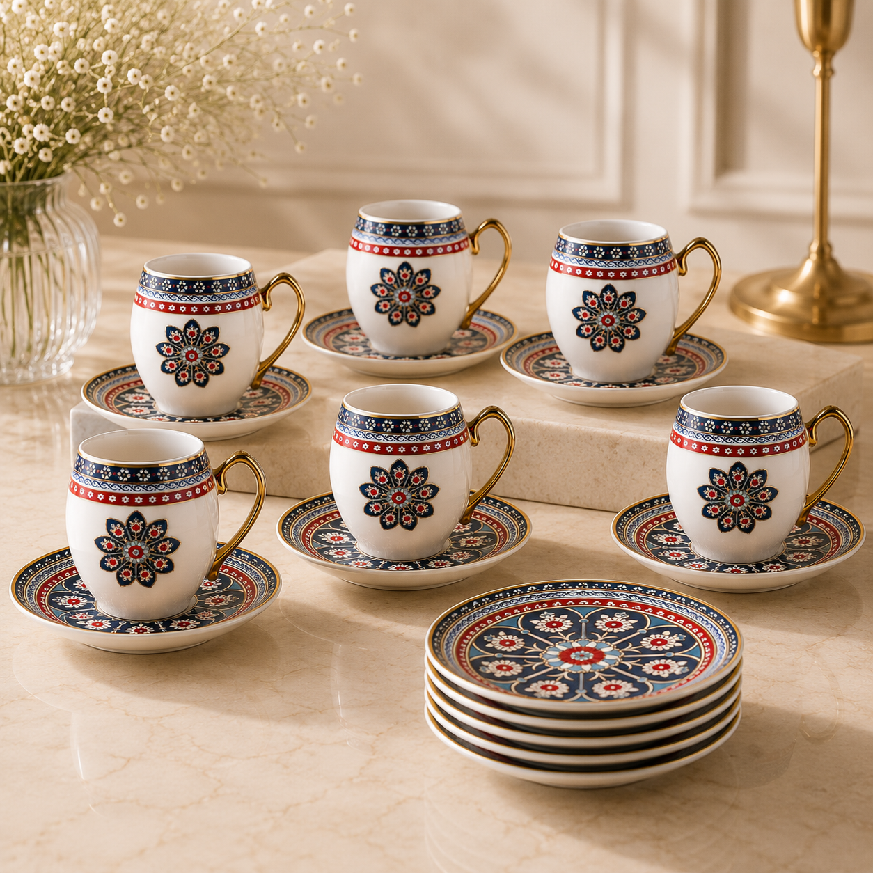 Karaca Sogut 6-Piece Coffee Cup Set 90 ml – Bone Porcelain, 8683650329381 4 Karaca Sogut 6-Piece Coffee Cup Set 90 ml – Bone Porcelain, 8683650329381 - Image 4