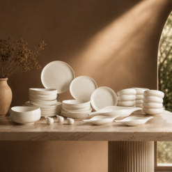 Karaca Lebanon 113 Karaca Earth Collection Clay 55-Piece Dinner Set for 12 People Red Dot Design Award-Winning Dinner Set, 8683650346579