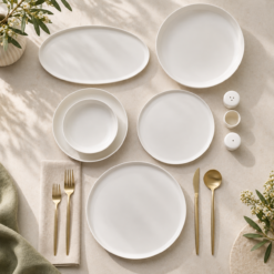 Alternative view of Karaca Earth Collection Matte Glaze 55-Piece Dinner Set – 12 Person Natural Stoneware Style, 8683650346593