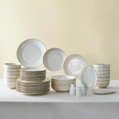 Karaca Elegance Bone Mandarin 53-Piece Dinner Set for 12 people - Gold, 8683650360513