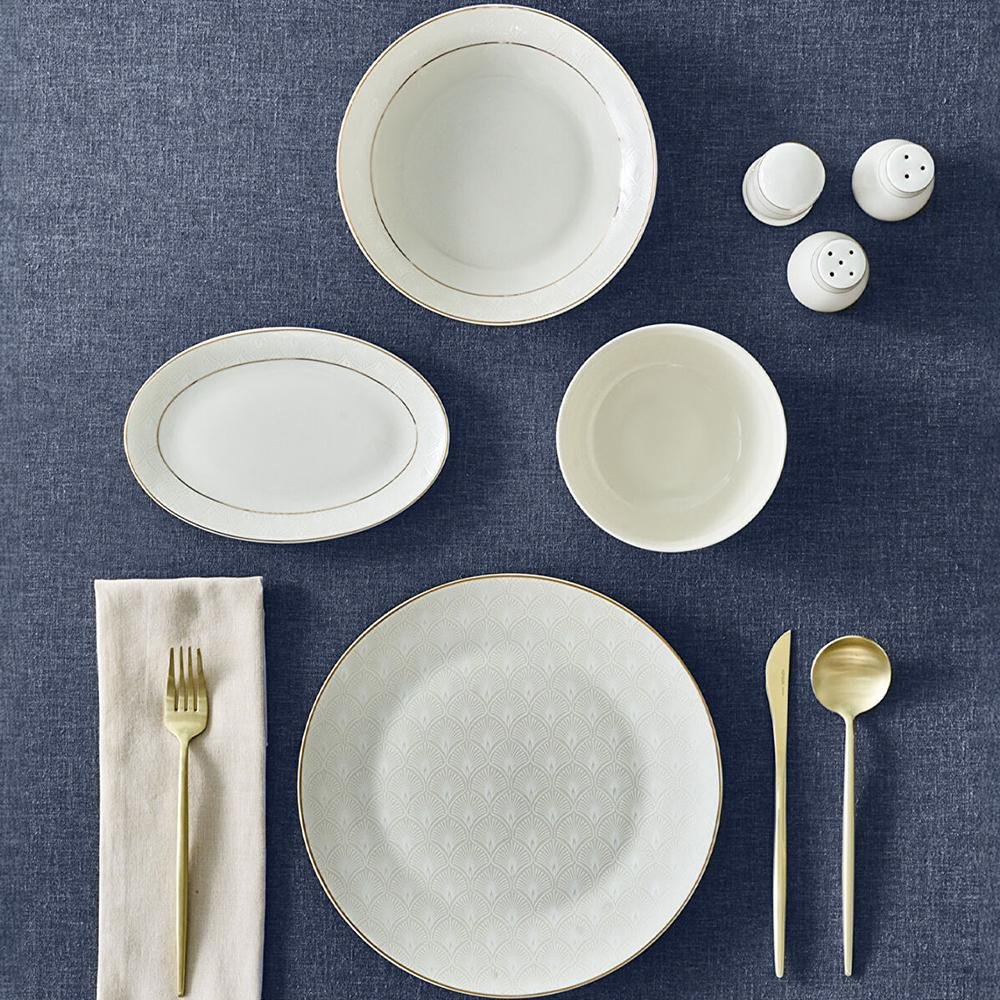Karaca Elegance Bone Mandarin 53-Piece Dinner Set for 12 people - Gold, 8683650360513 3 Karaca Elegance Bone Mandarin 53-Piece Dinner Set for 12 people - Gold, 8683650360513 - Image 3