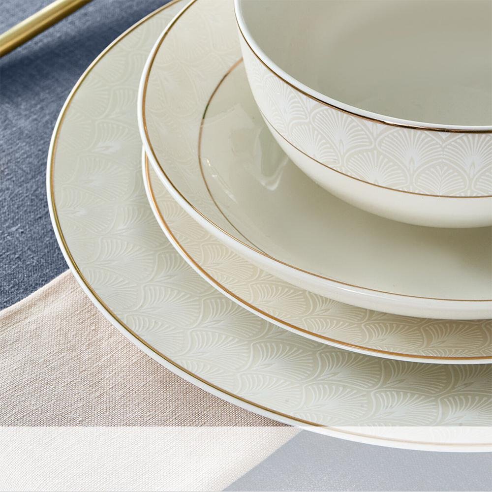 Karaca Elegance Bone Mandarin 53-Piece Dinner Set for 12 people - Gold, 8683650360513 7 Karaca Elegance Bone Mandarin 53-Piece Dinner Set for 12 people - Gold, 8683650360513 - Image 7