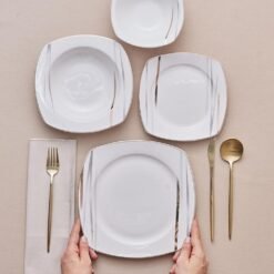 Alternative view of Karaca Square Bone Bera 24-Piece Dinner Set for 6 People, 8683650361664