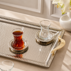 Alternative view of Karaca Nehir 19-Piece Tea Set with Serving Tray for 6, 8683650382485
