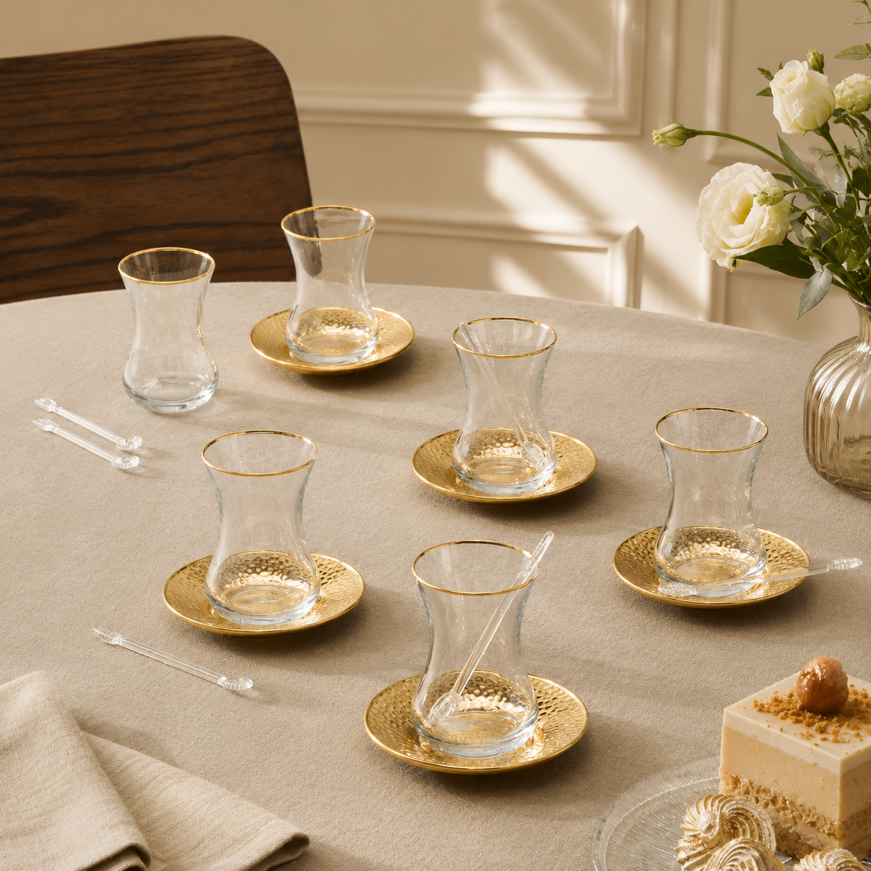 Karaca Ada Gold 18-Piece Tea Set for 6, 8683650382508 2 Karaca Ada Gold 18-Piece Tea Set for 6, 8683650382508 - Image 2