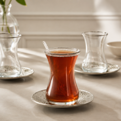 Karaca Ada Platinum 18-Piece Tea Set for 6, 8683650382515