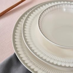 Karaca Forever Bone Juliet Metallic 24-Piece Dinner Set for 6 People, 8683650383017