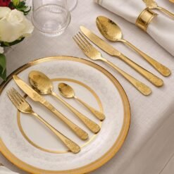 Alternative view of Karaca Elegance Bellatrix 84-Piece Cutlery Set for 12 People - Gold, 8683650389927