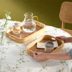 Alternative view of Karaca Nolan 2-Piece Bamboo Tray Set, 153.09.01.7157