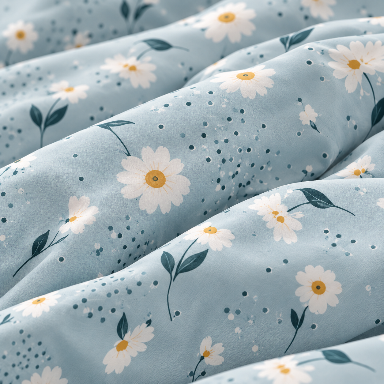 Karaca Home Daisy Blue 100% Cotton Single Duvet Cover Set 160 × 220 cm, 200.22.08.0036 3 Karaca Home Daisy Blue 100% Cotton Single Duvet Cover Set 160 × 220 cm, 200.22.08.0036 - Image 3