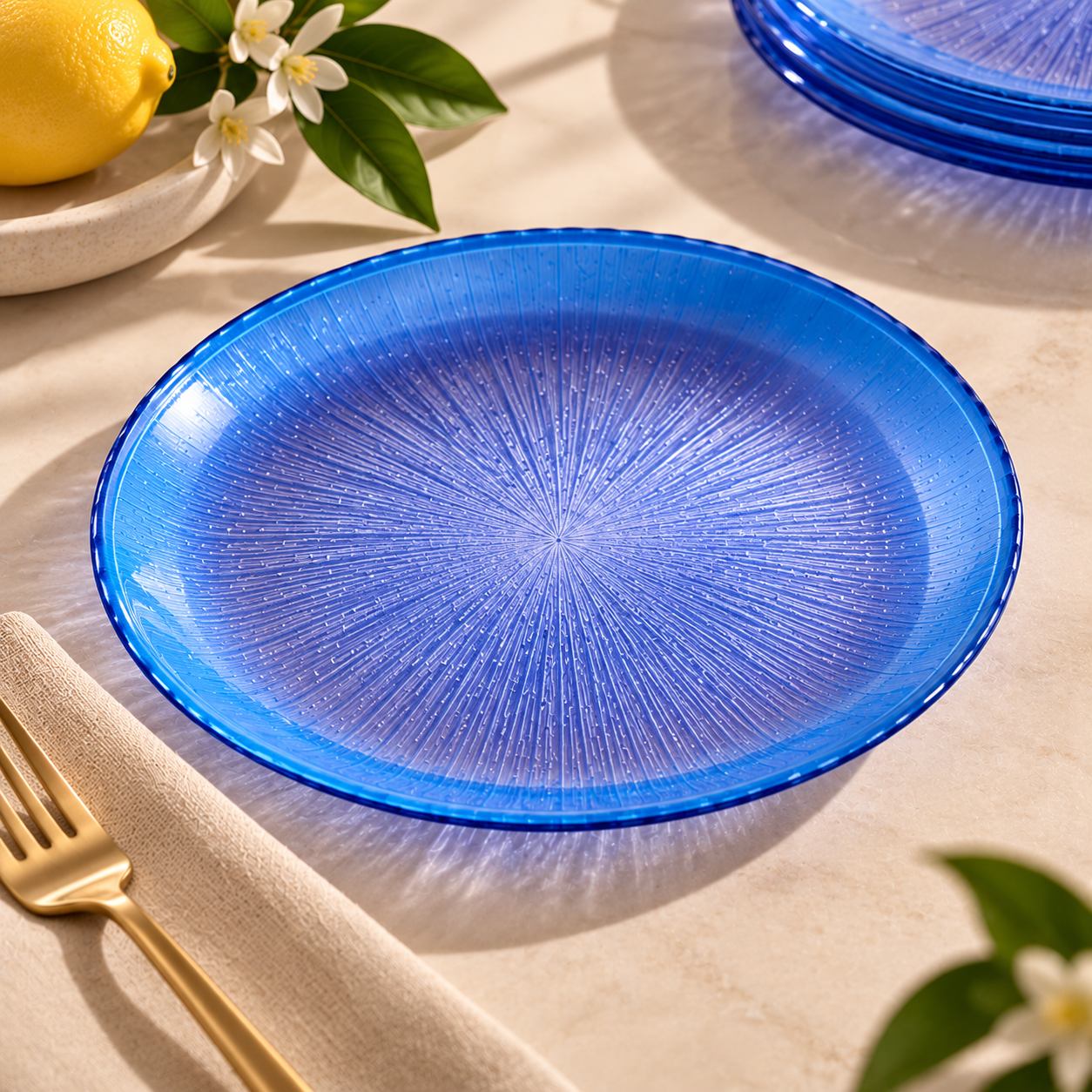 Karaca Reef 7-Piece Cake and Dessert Set – Blue, 8683650324133 3 Karaca Reef 7-Piece Cake and Dessert Set – Blue, 8683650324133 - Image 3