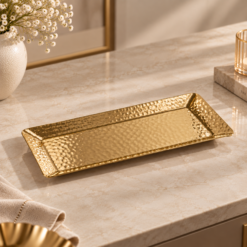 Karaca Home Loren Gold Decorative Tray – 25 × 12 cm, 300.23.01.0037