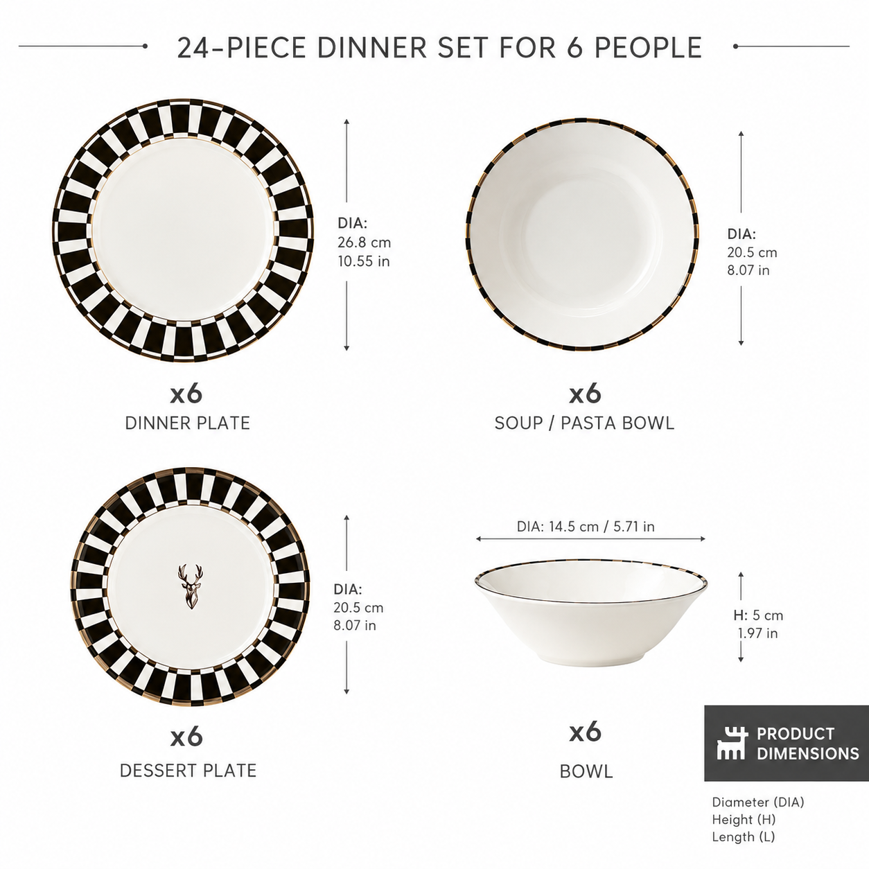Karaca Elegance Bone 24-Piece Dinner Set for 6 People, 153.03.06.2400 5 Karaca Elegance Bone 24-Piece Dinner Set for 6 People, 153.03.06.2400 - Image 5