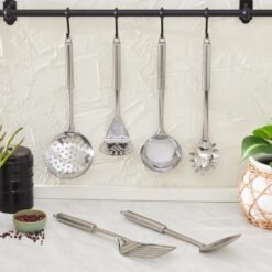 Alternative view of Karaca Chef 6-Piece Stainless Steel Kitchen Utensil Set with Stand | 18/10 Steel, 153.03.07.8790