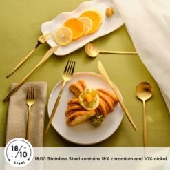 Alternative view of Karaca Orion 30-Piece Cutlery Set for 6 People - Matte Gold | 18/10 Stainless Steel, 153.03.08.1900