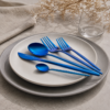 Karaca Orion 30-Piece 18/10 Stainless Steel Cutlery Set for 6 People – Blue, 153.03.08.1912 - Image 3