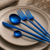Karaca Orion 30-Piece 18/10 Stainless Steel Cutlery Set for 6 People – Blue, 153.03.08.1912 - Image 2