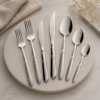 Karaca 316 Elegance Diamond Platinum 84-Piece Cutlery Set for 12 People | 316 Stainless Steel, 153.03.08.2071
