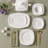 Karaca Deren Square Bone 60-Piece Dinner Set for 12 People – Elegant White Embossed Porcelain, 153.03.08.2652 - Image 2