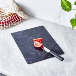 Karaca Ayaz Black Glass Cutting Board 25x35 cm | Non-Slip Kitchen Board, 153.03.08.2744