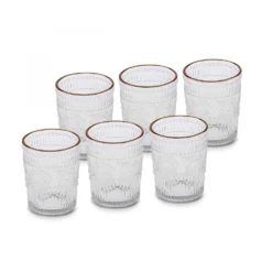 Alternative view of Karaca Sunflower Set of 6 Gold-Rimmed Beverage Glasses 332 ml | Elegant Glass Set, 153.03.08.4347