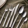 Karaca Elegance Nil Platinum 84-Piece Cutlery Set for 12 People, 153.03.08.4554