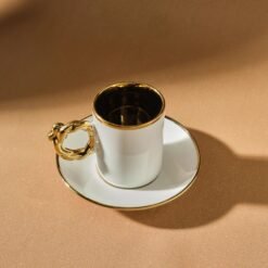 Alternative view of Karaca Heart-Shaped 6-Piece Coffee Cup Set 80 ml | White Porcelain Gold Trim, 153.09.01.0228