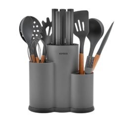 Alternative view of Karaca Burby 14-Piece Knife and Serving Set - Grey | Soft Touch Block, 153.09.01.3202