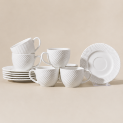 Alternative view of Karaca Lisa 6-Piece Coffee Cup Set with Saucers 90 ml, 153.09.01.3304