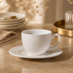Karaca Lisa 6-Piece Coffee Cup Set with Saucers 90 ml, 153.09.01.3304