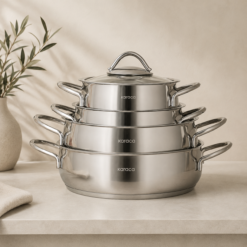 Alternative view of Karaca Urla 8-Piece Stainless Steel Cookware Set, 153.09.01.3571