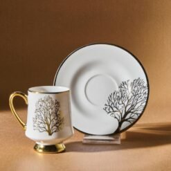 Alternative view of Karaca Afra 6-Piece Coffee Cup Set - 90 ml | Bone Porcelain Espresso Set, 153.09.01.3648