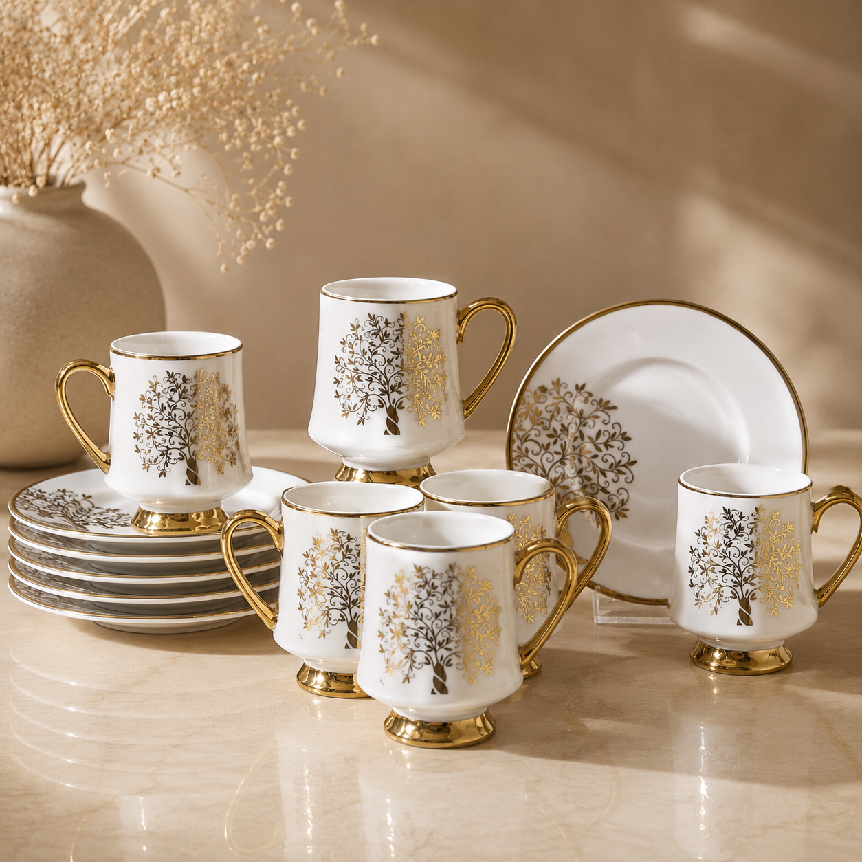 Karaca Autumn 6-Piece Coffee Cup Set 90 ml, 153.09.01.3649 2 Karaca Autumn 6-Piece Coffee Cup Set 90 ml, 153.09.01.3649 - Image 2