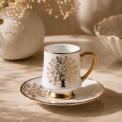 Karaca Lebanon 64 Karaca Autumn 6-Piece Coffee Cup Set 90 ml, 153.09.01.3649
