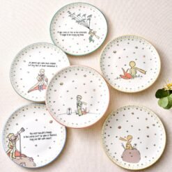 Karaca Little Prince 6-Piece Ceramic Cake Set 20 cm | Stoneware Dessert Plates, 153.09.01.5011