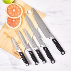 Alternative view of Karaca Mastermaid 6-Piece Knife Set with Stand - Black | Performer Steel Kitchen Knives, 153.09.01.5222