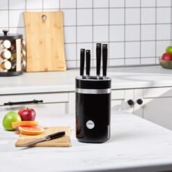 Karaca Mastermaid 6-Piece Knife Set with Stand - Black | Performer Steel Kitchen Knives, 153.09.01.5222