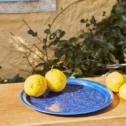 Karaca Home Donna Round Decorative Tray 30 cm - Navy Blue, 153.09.01.5773