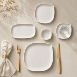 Alternative view of Karaca Forever White Bone Series 28-Piece Tableware Set – Porcelain Dining Set, 153.09.01.6011