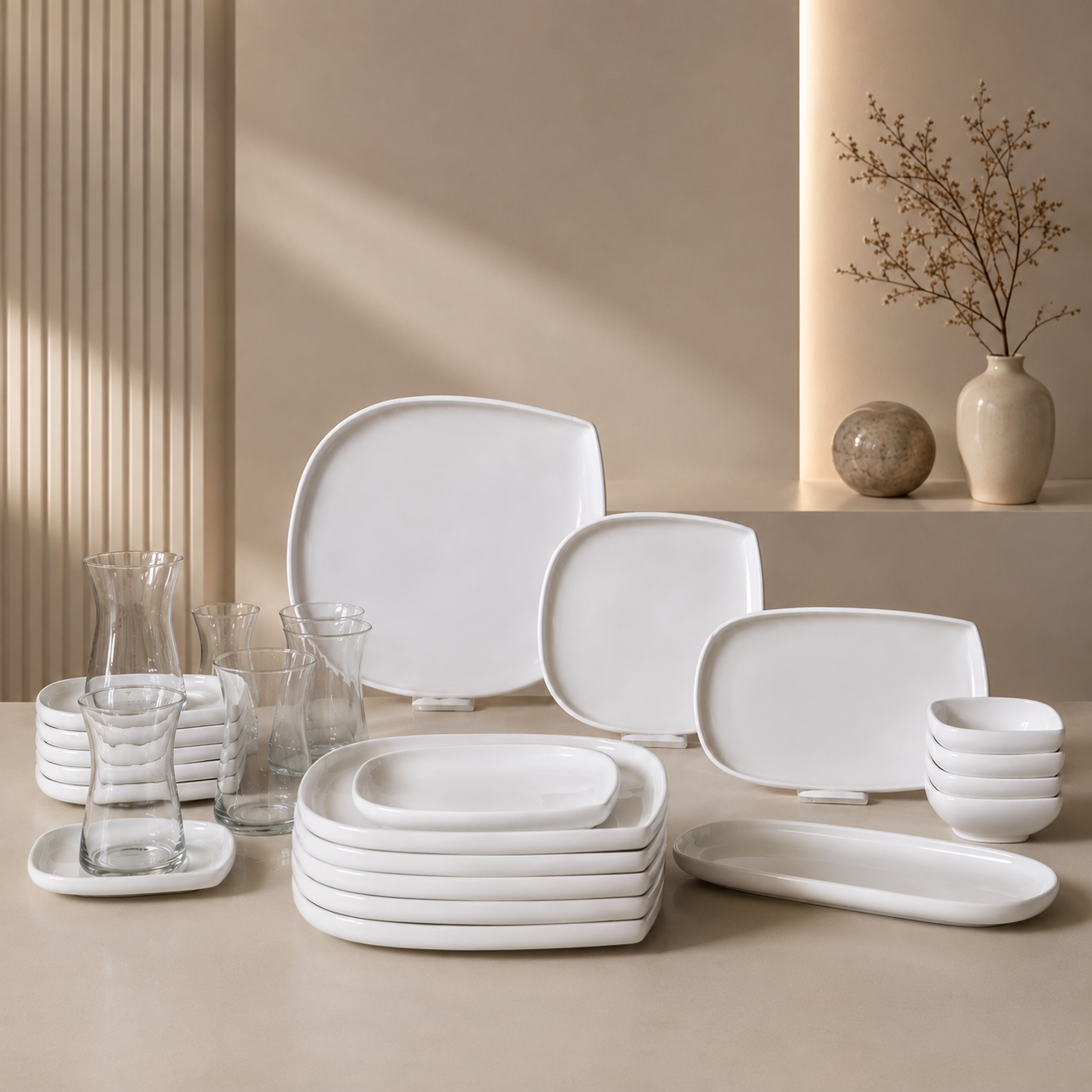 Karaca Forever White Bone Series 28-Piece Tableware Set – Porcelain Dining Set, 153.09.01.6011 1 Karaca Forever White Bone Series 28-Piece Tableware Set – Porcelain Dining Set, 153.09.01.6011