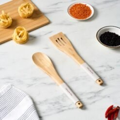 Karaca Crick Crack Harmony 2-Piece Serving Set | Silicone and Bamboo Handles, 153.09.01.6211