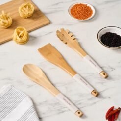 Karaca Crick Crack Harmony 3-Piece Serving Set | Silicone and Bamboo Handles, 153.09.01.6212