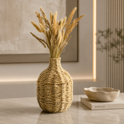 Karaca Home Boho Style Natural Wicker Vase, 153.09.01.7033