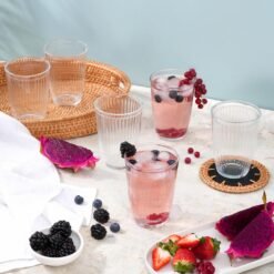 Karaca Gordes 6-Piece Glass Beverage Set 370 ml | Elegant Drinkware Set, 153.09.01.8044