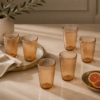 Karaca Gordes 6-Piece Amber Glass Beverage Set – 370 ml, 153.09.01.8045
