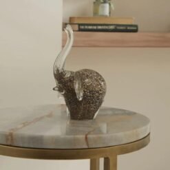 Karaca Home Fern Elephant Figurine 15 cm | Glass Decorative Sculpture, 153.09.01.8616