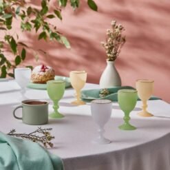 Karaca Rocco 6-Piece Coffee Side Glass Set 60 ml, Sugar Gold Rim | Colored Glass, 153.09.01.8965