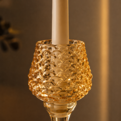 Alternative view of Karaca Home Pinecone Standing Candle Holder 21.5 cm – Amber, 153.09.01.9247