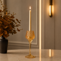 Karaca Home Pinecone Standing Candle Holder 21.5 cm – Amber, 153.09.01.9247